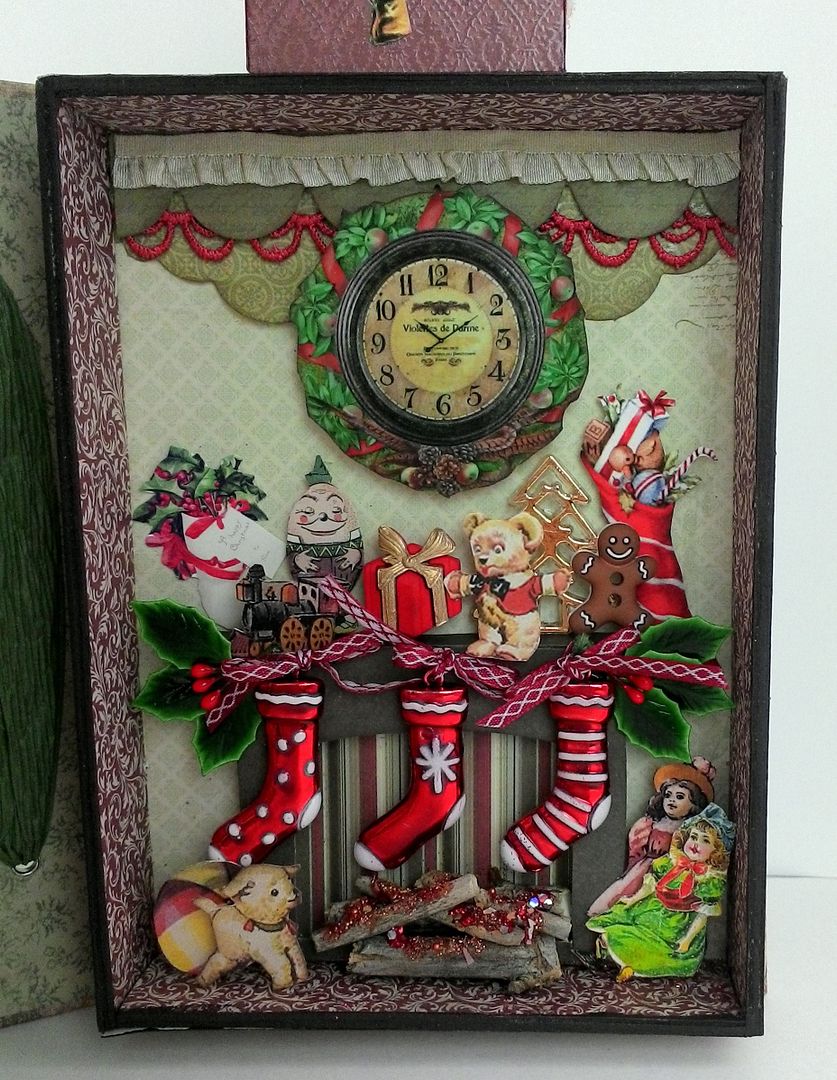 Artfully Musing Christmas Wishes Shadow Box Book with Tutorial